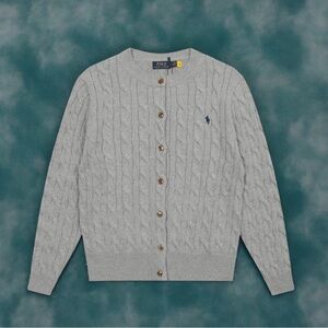 Polo by Ralph Lauren Gray Cable Knit Cardigan